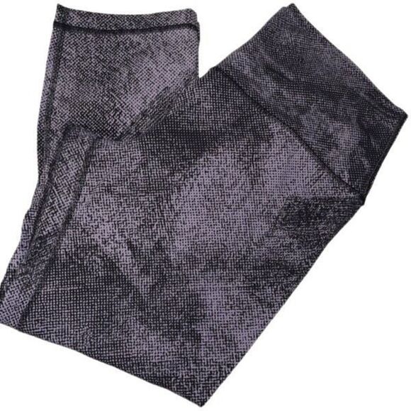 Lululemon Align Crop 21" Leggings Pixel Print Purple Quartz Black Size 10 - Picture 4 of 5